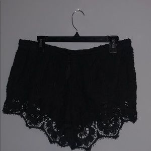 Express Black Lace Shorts
